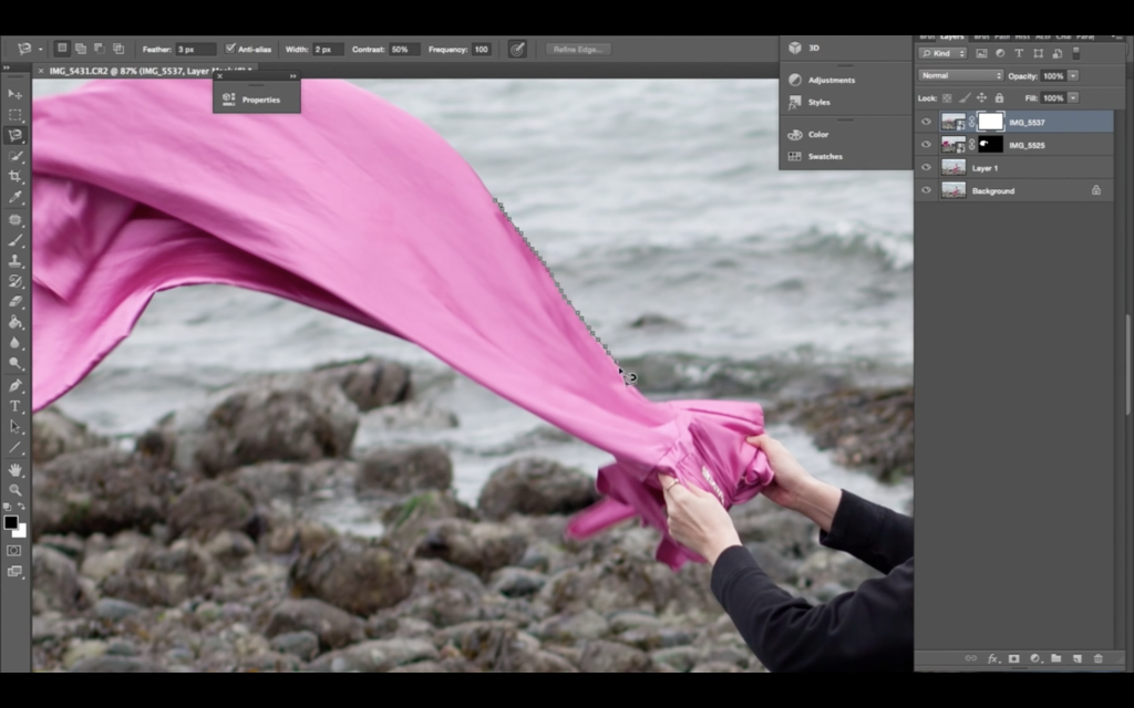 Using the magnetic lasso tool in Photoshop