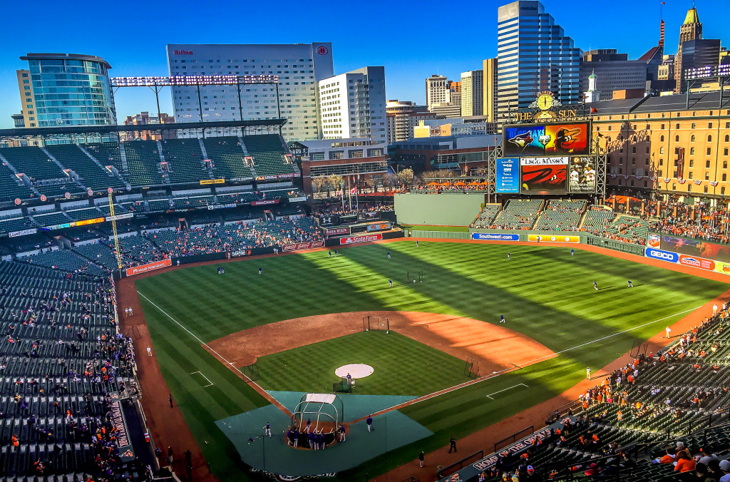 An iPhone picture of Oriole Park at Camden Yards