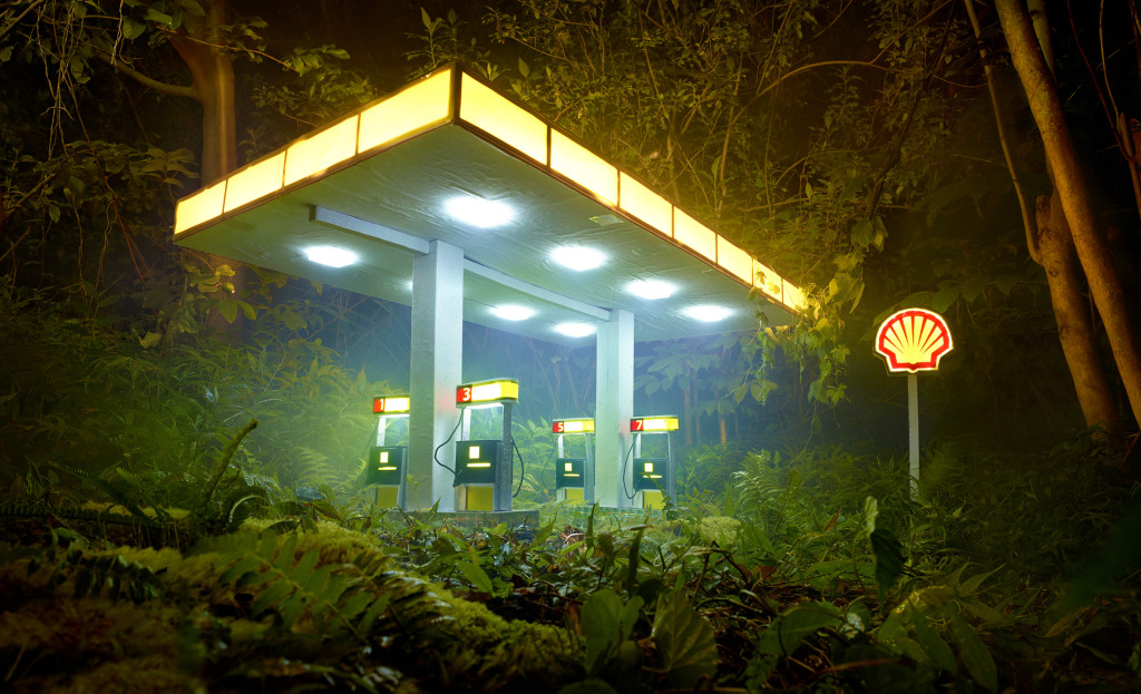 David LaChapelle, Gas Shell, 2013, chromogenic print, 71 x 118 inches, 180.3 x 299.7 cm, edition of 3. Image courtesy of the artist and Paul Kasmin Gallery. (Photo by David LaChapelle Studio)